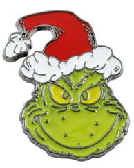Molinter Weihnachten Brosche Grinch Schädelkopf Abzeichen Pin Weihnachten Mitbringsel für DIY Kleidung Pullover Hemd Rucksack Hut (A)