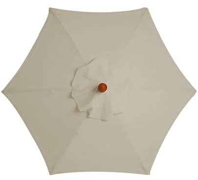 XQZMD Replacement Parasol Canopy, Sun Umbrella Replacement Parasol Fabric Cover with 6/8 Ribs, 2.7m/3m Garden Parasol Canopy Cover Replacement Top for Garden, Patio Umbrella (Light grey-3m, 6 ribs)