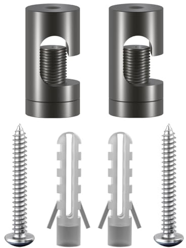 OASHISU 2 Stück Aluminiumlegierung Aufputz-Kabelhalter für Lampe, Grau | Zweiteilige Wand- und Deckenpins für Textilkabel Deckenbefestigung Affenschaukel DIY mit Schrauben und Dübeln