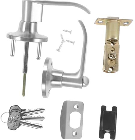 WOONEKY Cerraduras Para Puertas De Dormitorio y Baño Cerradura De Entrada Con Llave Pomos De Puerta Exterior Interior