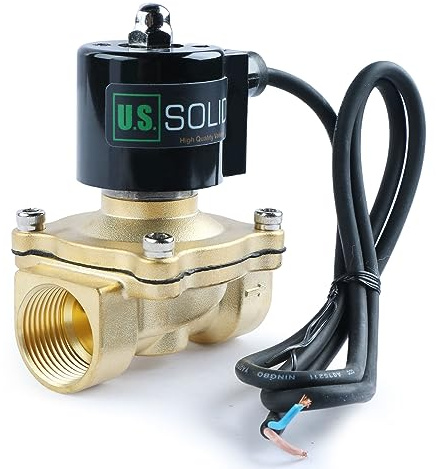 U.S. Solid 1 Messing Elektrisches Magnetventil Unterwasser IP67 230V AC stromlos geschlossen, Viton, Luft, Wasser, Öl, Kraftstoff, G-Gewinde