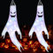 Halloween Deko Outdoor, 120cm Halloween Geist Windsock Halloween Deko Garten Hängende Windsäcke mit 3 Lichtmodi 20 Led, Halloween Windsäcke für Karneval Party Terrasse Baum Veranda Deko (120cm)