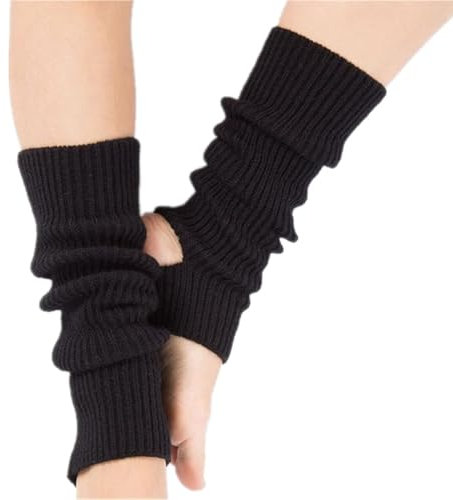 SHSHbuy Scaldamuscoli da Donna,Calzini Antiscivolo Yoga Donna,Calzini Yoga Balletto Scaldamuscoli per le Ragazze,Lunga Inverno Calze per Yoga Donne Ragazze Sport(Nero)