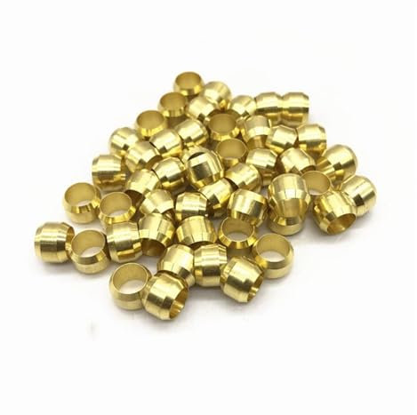 MEXEWORD 10 Pezzi 3 mm 4 mm 6 mm 8 mm 10 mm Ottone Doppio Cono Manicotto di Compressione Anello di Tenuta Adatto Tubo Raccordo FO di lubrificazione(4mm)