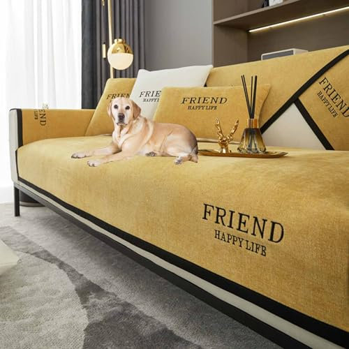 YWQJL Sofabezug Ecksofa Stretch Ohne Armlehne U Form 2 Sitzer 3 Sitzer Sofaschoner rutschfest Sitzfläche I Form Ecksofa Wasserdicht Katze Für Hunde Sofa Überzug(#14,110x160cm)