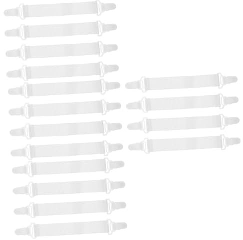 TOKIDNY 16 Pz Cintura Afferrare La Maniglia Porta Lenzuola Infisso Cinghie Elastiche con Clip Regolabile Elementi di Fissaggio del Coprimaterasso Bianca