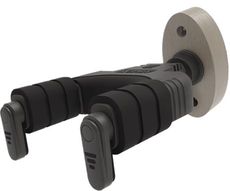 AUPHY Guitar Wall Mount with Auto-Lock & Auto-Rotate Mechanism | 10KG+ Heavy Duty | Universal Mount for All Headstock/Neck Widths, Classical, Acoustic, Electric Guitars, Bass, etc,Wood