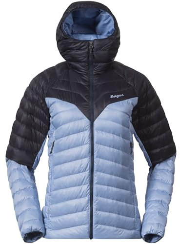Bergans Damen Tind Light Down Hoodie Jacke, blueberry milk-navy blue, L