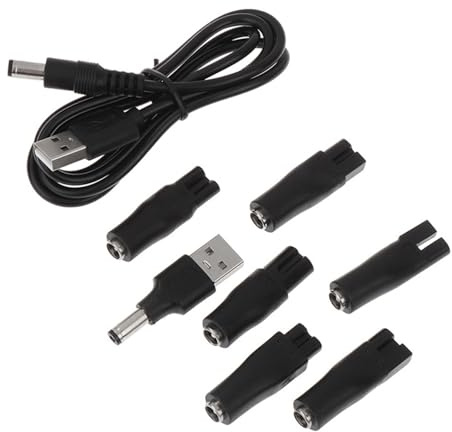 Câbles de Chargeur de Rasoir 5V, USB Chargeur de Rasoir Câble Universel, Fiches USB Multifonction pour Tous Les Types de Tondeuses Électriques, Kit de Chargeur Câble Universel pour Tondeuse à Cheveux