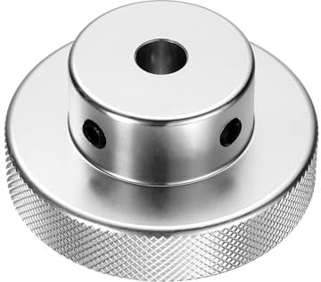 QUARKZMAN Aluminiumlegierung Handrad eloxiert 8mm Bohrung 60mm OD gerändelter Knopf Drehgriff mit Schlüssel für Fräsmaschine Drehbank Schiebeverschiebeplattform
