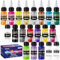Roizefar Pintura de Aerógrafo, 18 Colores Acrílico con 2 Diluyentes de Aerógrafo, a Base de Agua, Pintura Aerógrafos para DIY, Modelismo, Creaciones artísticas, 20 ml/Botella