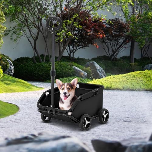 Klappbar Hundewagen Für Kleine Hunde, Faltbarer Hundebuggy, Einkaufswagen Auf Rädern, Rollender Transportwagen 4 räders Haustierwagen Campingwagen Gartenwagen Für Hunde Katzen