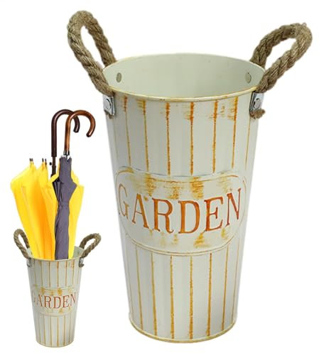 Schirmständer, Schirmständer, Gehstockhalter, Grün Beige, Vintage Canvas-Stil, Möbel, Regenschirmständer, Regenschirmständer, Regenschirme und Gehstöcke, rund, me