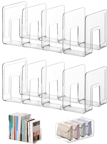 Shalwinn Transparente Regalteiler, 2 Stück Transparente Acryl-regaltrenner, Aufbewahrungsregal, Trennwand, Handtaschen-Organizer für Organisation (32 x 15 x 13 cm)