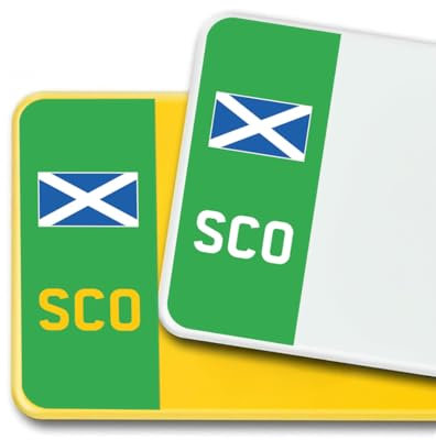 Premium 3M Vinyl Stickers for UK Car Number Plates Decorative Purposes – Scotland (Cross of St Andrew) – Bubble-Free & Easy Application – Set of 2 (Front & Rear) (SCO, Green)