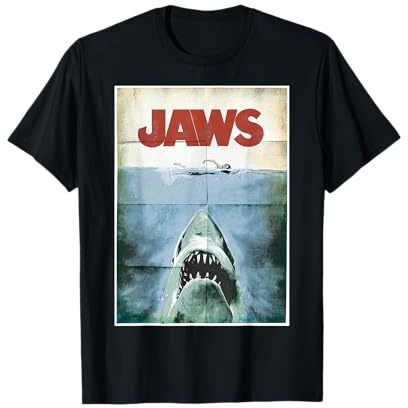 Jaws 50th Anniversary Poster Vintage Style Front & Back T-Shirt