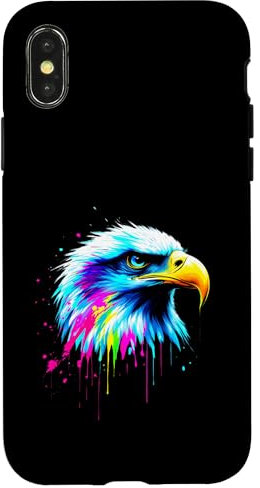 American Bald Eagle Lovers Colorful Pop Art Weißkopfseeadler Hülle für iPhone X/XS