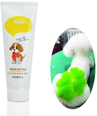 JHzood 80g Professional Dog Haarfärbemittel, Sicheres Tierhaar-Färbemittel, 12 Farben für Hunde und Katzen (09# grün)