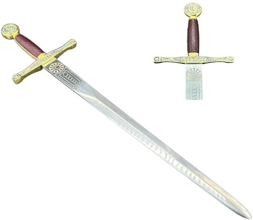 Brieföffner Mini Schwert Echt Metall Brieföffner Edel Historische Replik 27 cm mit Ständer (KÖNIG Artus' Excalibur G01)
