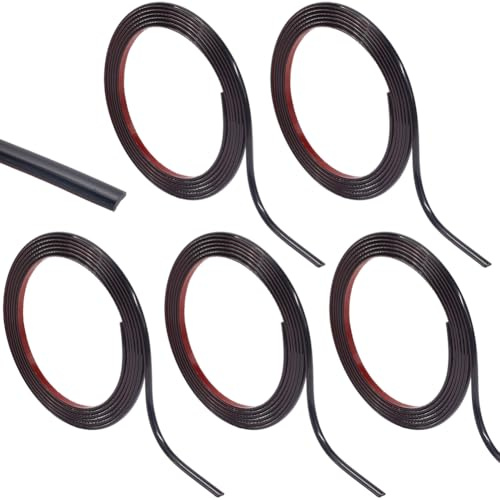 craspire 49.2Ft 5 Rollen Schwarze Zierleiste Flexible Wandleiste Sockelleiste Abziehen Und Aufkleben Selbstklebende Tapetenbordüre PVC Spritzschutz Fliesenkante Für Heimwerker Decken Möbel Türen