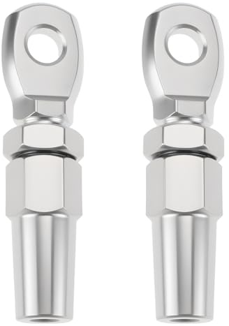 SG Store 2PCS Swageless Eye Terminal Stainless Steel Wire Cable Rope Rigging Fitting Compatible with Wire Diameter 3MM