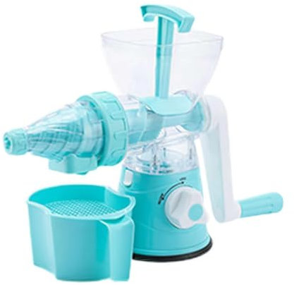 Fruit Juicer,Hand Crank Portable Manual Juice Squeezer, Compact Kitchen Tool, For Celery, Wheatgrass, Kale,Spinach and Any Other Leafy Greens, Blue (35x11x22cm)