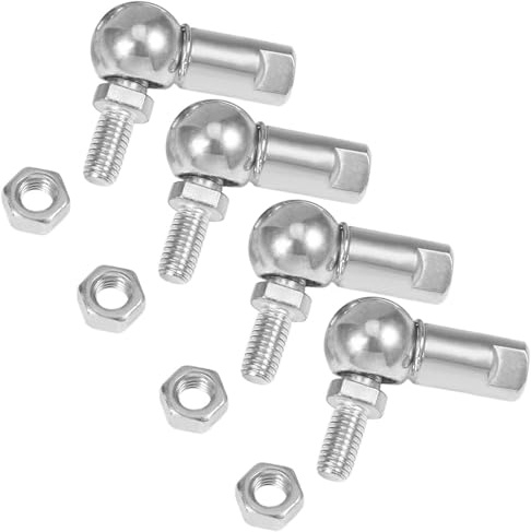 Anhoer 4 Stück Winkel-Kugelgelenk L-Form Kugelgelenk mit Bolzen Kugel Gelenkstange Winkelgelenk Rechtsgewinde Stangenendlager für Automobile Rasenmäher Traktoren (M8 x 1.25)