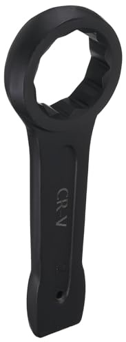 sourcing map Slogging Box End Striking Ring Wrench 70mm Metric CR-V Steel | 12-Point Flat Strike Wrench,Baking Paint Single Head Spanner Hand Tool,for Mechanical Automotive Repair