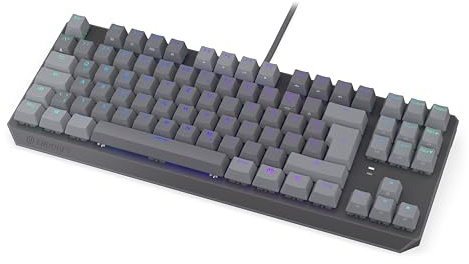 ENDORFY Thock V2 TKL DE Kabelgebundene Mechanische Gaming-Tastatur, QWERTZ-Layout, lineare Red Switches, Hot-Swap, PBT-Tastenkappen, ARGB, Aluminium-Oberplatte, Grau