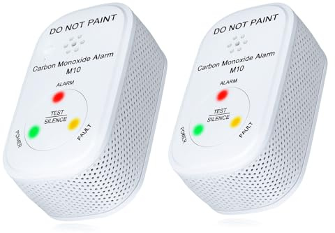 NEMAXX® M10 Mini CO-Warnmelder 2er Set - Kohlenmonoxidmelder für Innenräume mit integrierter Batterie, elektrochemischem Sensor, 10 Jahre Produktlebensdauer, 85 dB Alarm, Test/Silence, EN 50291-1