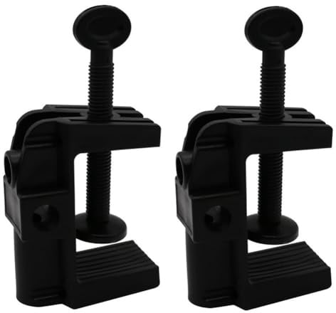 Opatiny 2PCS Adjustable Clamp Bracket Holder for Desk Lamp, Microphone, and Camera Flash, Compatible with Horizontal Rails and Vertical Posts up to 52mm Thick, Black