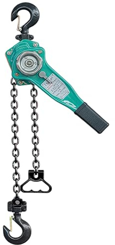 2/3 TLever Block Chain Hoist Ratchet type Come Along Puller Lifter Hook Galvanized Carbon Steel for Construction site, power maintenance(19.6ft,3ton)