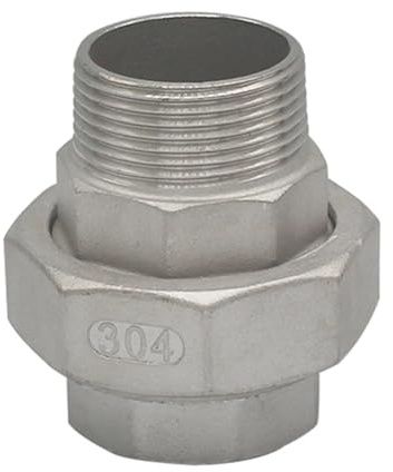 1/4 3/8 1/2 3/4 1 1-1/4 1-1/2 2 BSPT Female to Male Socket Union 304 Stainless Steel Pipe Fitting Water Gas Oil(NPT SS304,1/4)