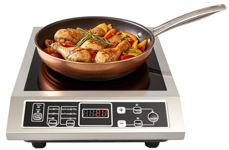 Induktionskochplatte 3500W 10 Stufen Einstellbare Induktionskochfeld Tragbar Induktionsherd mit Zeitfunktion und Reservierung Funktion Induktion Platten für Hause, Wohnmobile