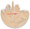 GRAVURZEILE Skyline Schalke Wanduhr aus Birken-Holz - Design Uhr aus Echtholz - Originelle Wanduhr im Skyline Design - aus Naturholz Birke - Made in Germany - Farbe: Beige