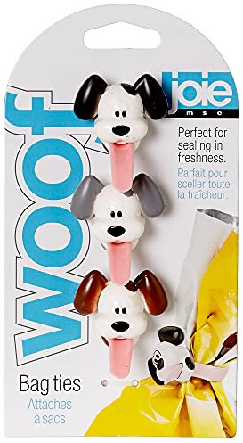 Joie Tütenclip Woof aus Silikon und Kunststoff hergestellt, 3er-Set, Maße: 15 x 4 x 3.3 cm, 12605, Sortiert, Weiß