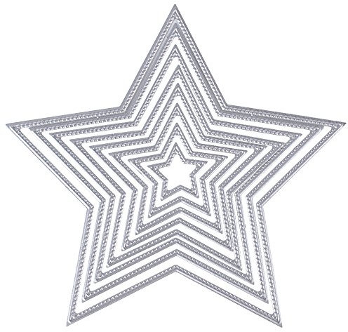 8 Stück Stanzschablonen Metall Stanzformen Stern Form Schneiden Schablonen Silber für DIY cutting dies Scrapbooking Album, Schneiden Schablonen Papier Karten Sammelalbum Deko