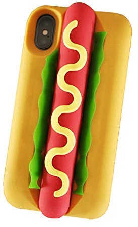 UnnFiko 3D Hot Dog Case for iPhone 12 Mini, Soft Silicone Case with Creative and Fun Design (Hot Spook, iPhone 12 Mini)