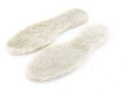 GreenFeet Einlegesohlen aus echtem Lammfell, natur, Gr. 36-46, mit gratis 5h Wärmebooster, Damen, Herren, warme Füße, nachhaltige Wärmesohlen, Wintersohlen, Grönlandfell, mit Lederfaserboden