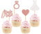 Blumomon 24Pcs Glitter Bride to Be Cupcake Toppers with Diamond Heart Dress Cake Toppers for Bridal Shower Bachelorette Party Hen Party Supplies Engagement Decorations