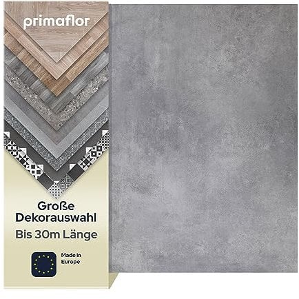 Primaflor PVC Bodenbelag Meterware TURVO - Stein Kanada, 2,00m x 5,00m, Vinyl-Boden in Betonoptik für Küche, Wohn- und Badezimmer, Hochwertige Auslegware, Anti-Rutsch Oberfläche