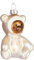 BRUBAKER Teddybär Baby in Strampler Silber Glitzer Weihnachtskugel aus Glas - Handbemalt und Mundgeblasen - Teddy Christbaumschmuck Lustig - Weihnachtsdeko Figur Anhänger - Deko Baumkugel