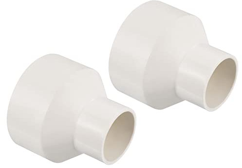 PATIKIL PVC Réducteur Tuyau Raccord 90x50mm, 2 Paquet Droit Couplage Adaptateur Connecteur, Blanc