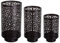 Brandsseller Kerzenständer Metall Schwarz 3er Set Sterne - Höhen 28,5+23,5+18 cm Kerzenhalter Windlicht Teelichthalter Orientalisch