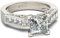 Jeulia Damen Eternity Diamant Verlobungsring: Sterling Silber Prinzess-Schliff 4-Prong Zirkonia Ringe Anniversary Unendlichkeit Schmuck mit Geschenk Box (52（16.5）, Silber)