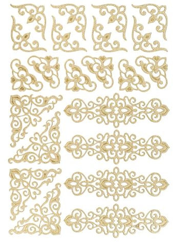 Ideen mit Herz 3-D Sticker Deluxe | Ostern & Frühjahr | Erhabene Aufkleber | ideal für Oster-Deko & Osterkarten basteln | Bogengröße: 21 x 30 cm (Ornamentik Elemente | gold)