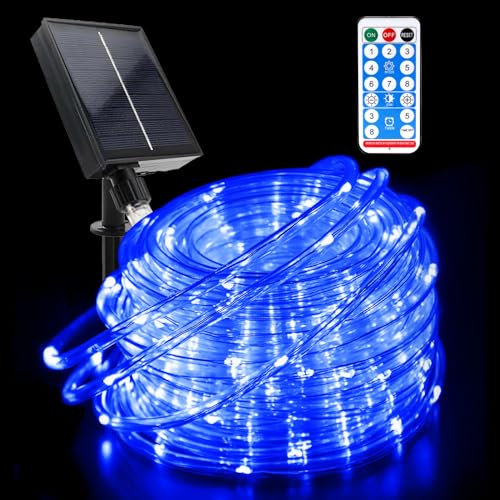 GHONLZIN Guirlande Tube Lumineuse Solaire Étanche 22 Mètres 200 LED Solaire Tube Lumineux avec Télécommande pour Jardin Chambre Mariage Fête Décoration de Noël