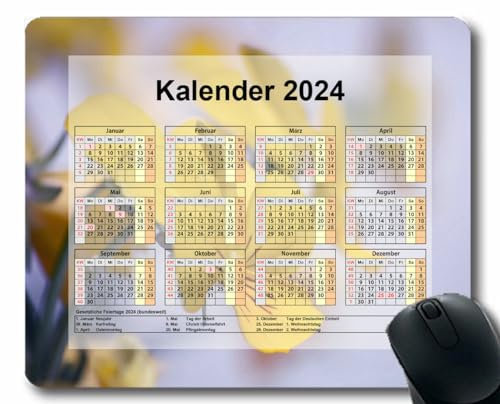 YENDOSTEEN 2024 Kalender Mauspad,Spiel Naht Mousepad,Computerzubehör Mousepad,Verbindungslichtfigur Mauspads für Computer,Laptop,PC,Büro & Zuhause