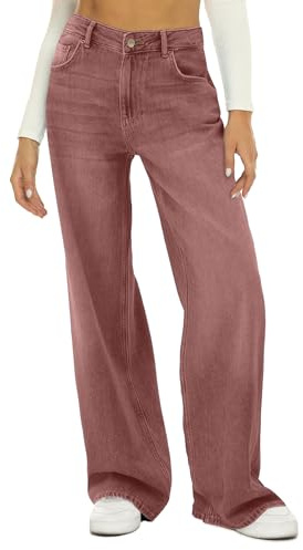 HDLTE Jeans a gamba larga da donna, a vita alta, comodi