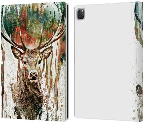 Head Case Designs Licenza Ufficiale Riza Peker Cervo Animali Custodia Cover in Pelle a Portafoglio Compatibile con Apple iPad PRO 13 M4 2024